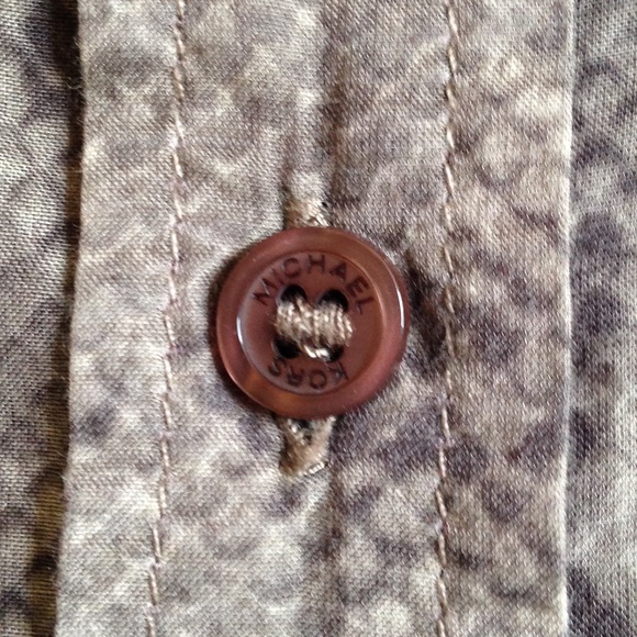 MICHAEL Michael Kors Shirt Snake Print Gray Sheer - Picture 5 of 7